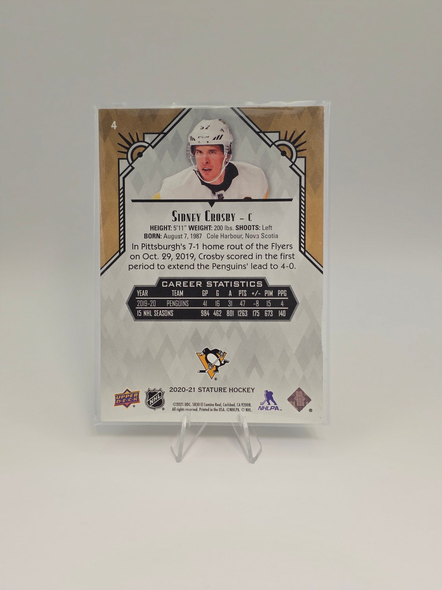 2021 Upper Deck Stature #4 — Sidney Crosby