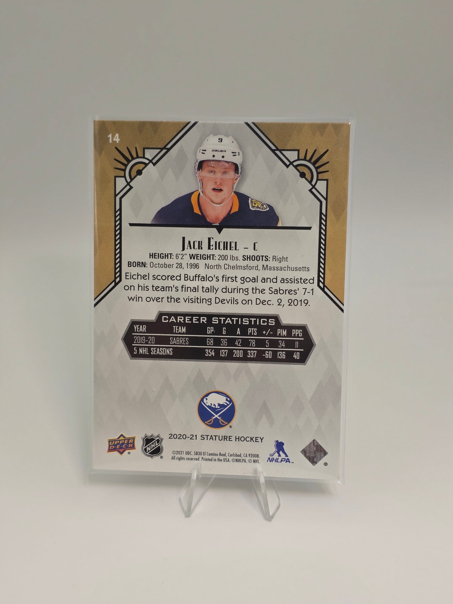 2021 Upper Deck Stature #14 — Jack Eichel