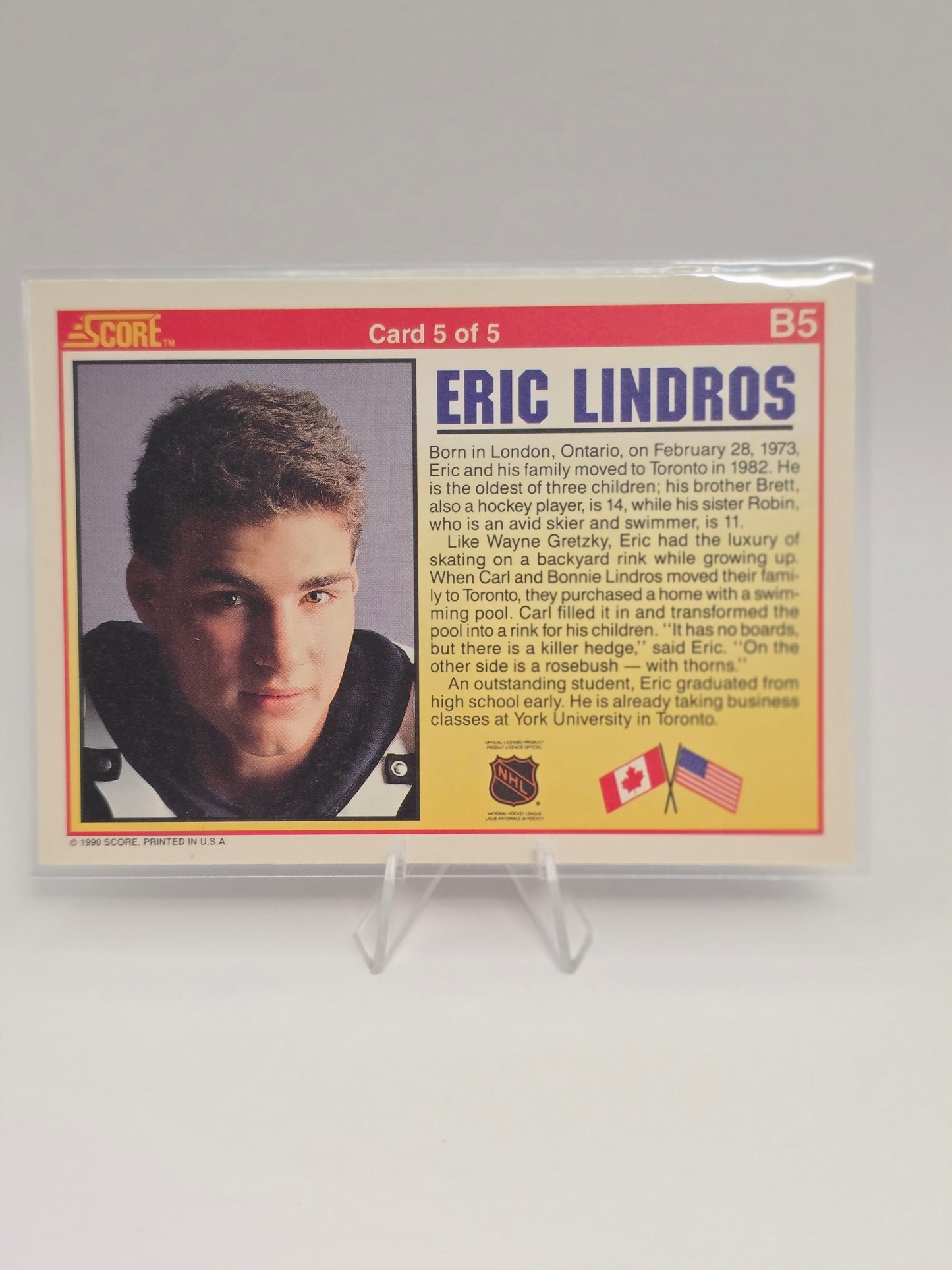 Set of 5 Eric Lindros prospect cards
