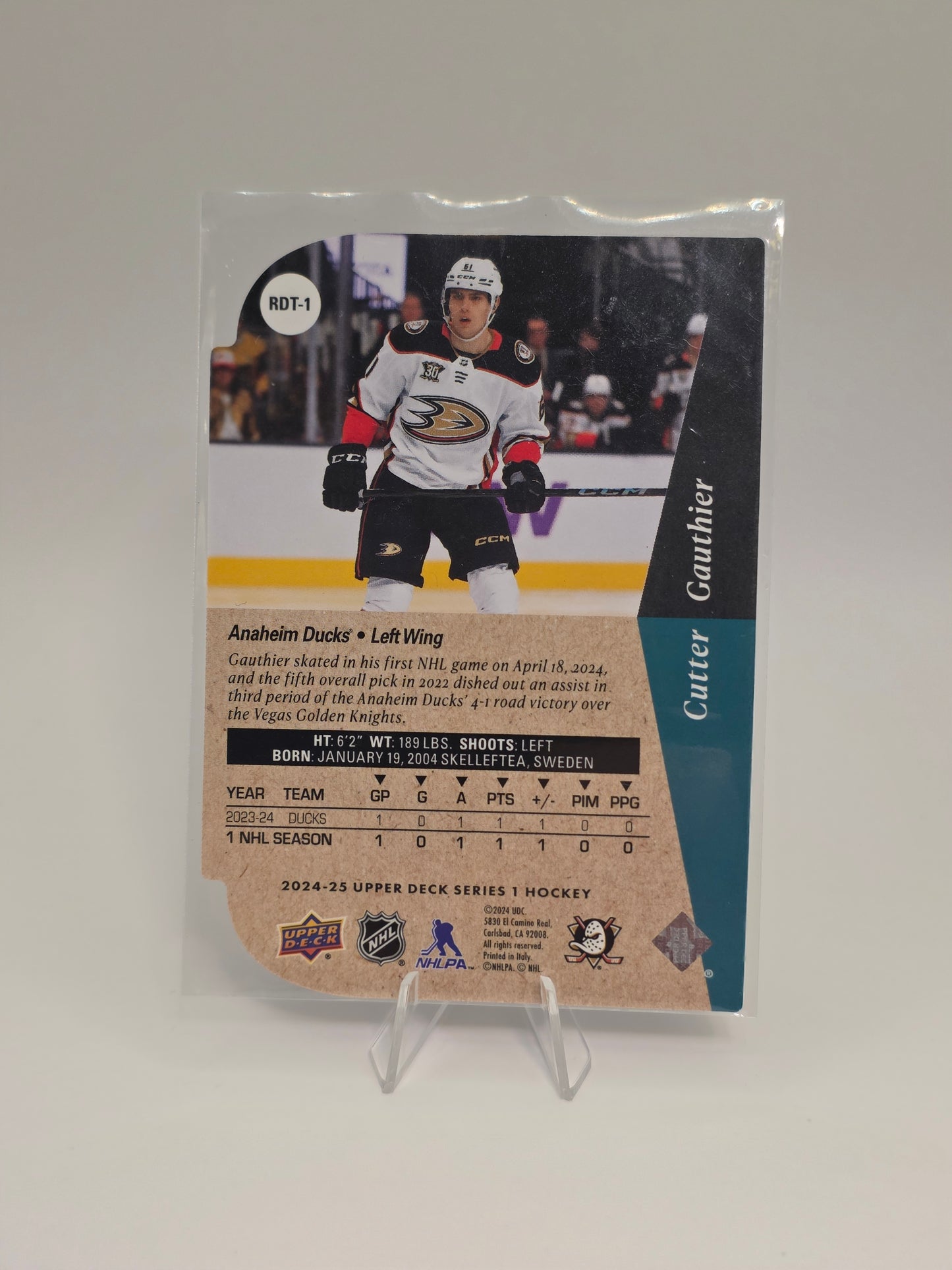 2024–25 Upper Deck — RDT-1 Cutter Gauthier (Die-Cut Rookie)