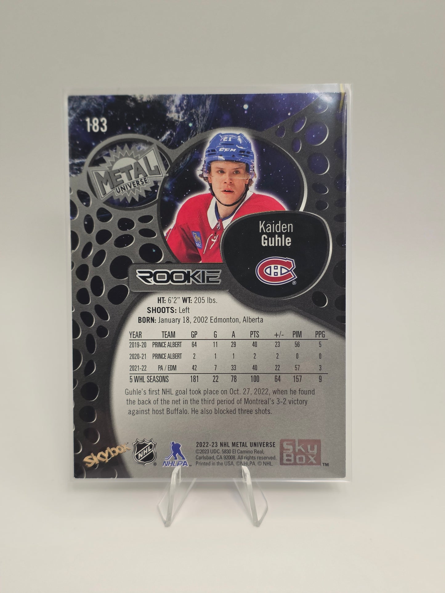 2022–23 SkyBox Metal Universe Rookie #183 — Kaiden Guhle