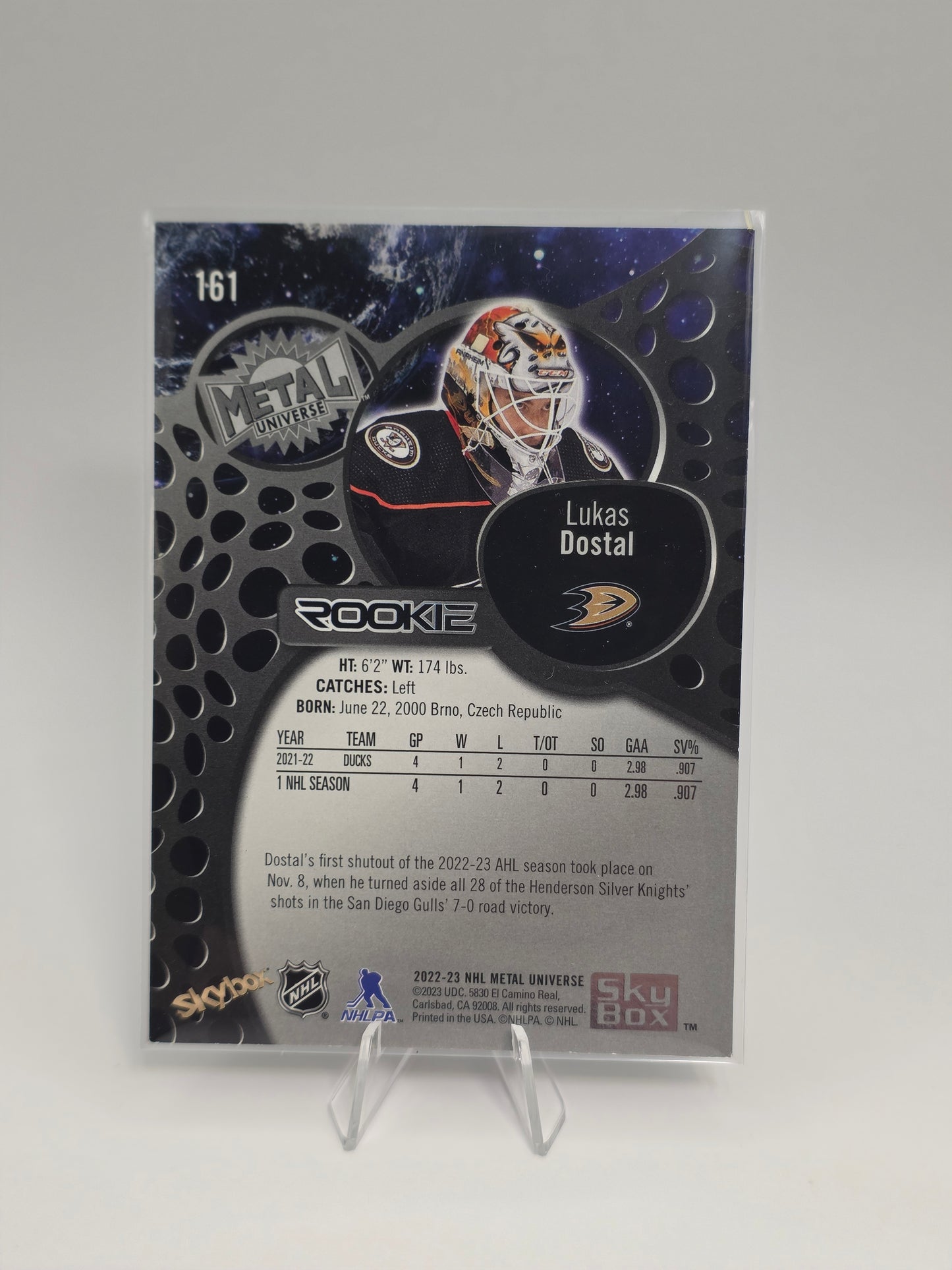 2022–23 SkyBox Metal Universe Rookie #161 — Lukas Dostal