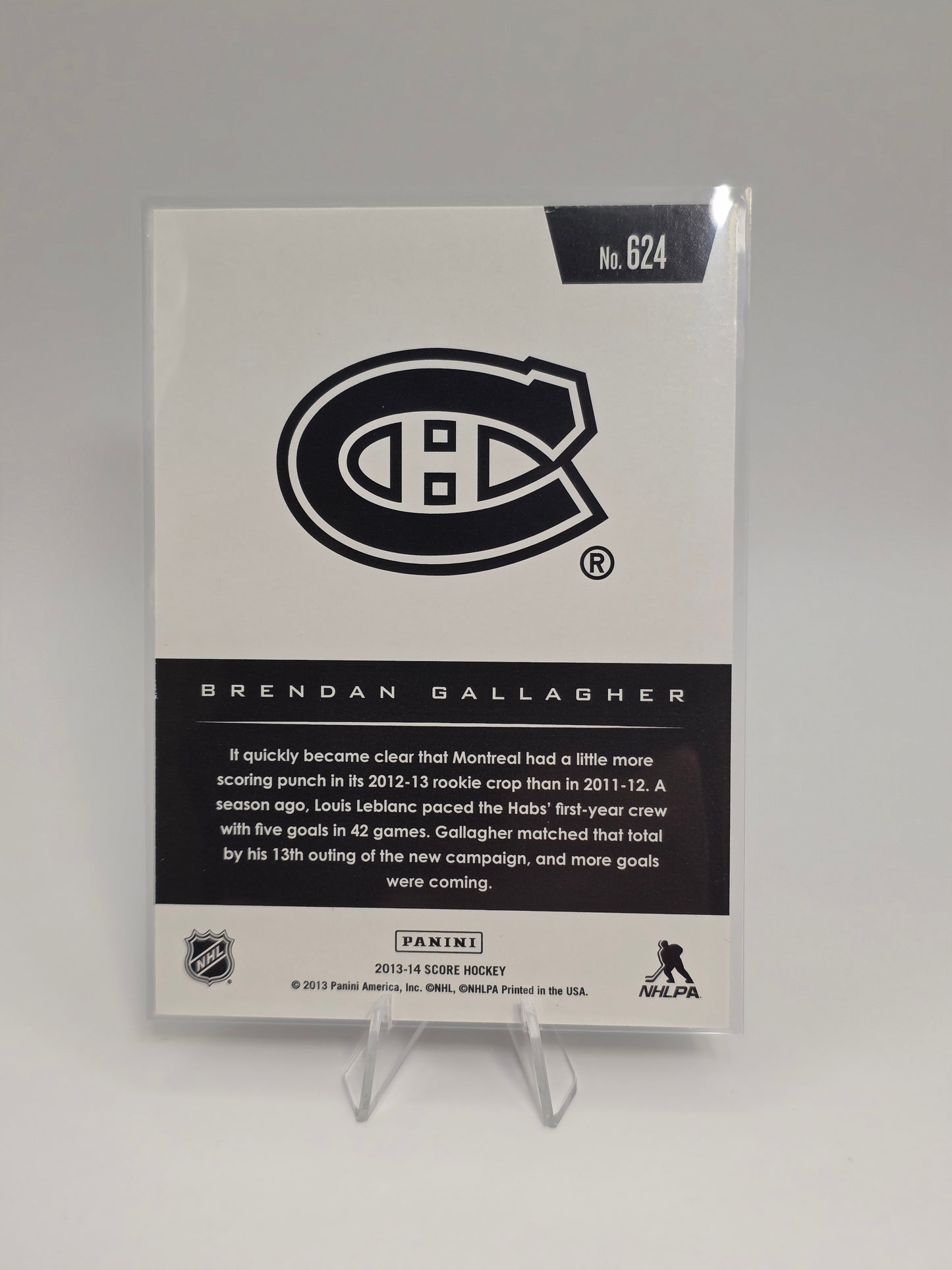 2013 Score — Hot Rookies #624 — Brendan Gallagher