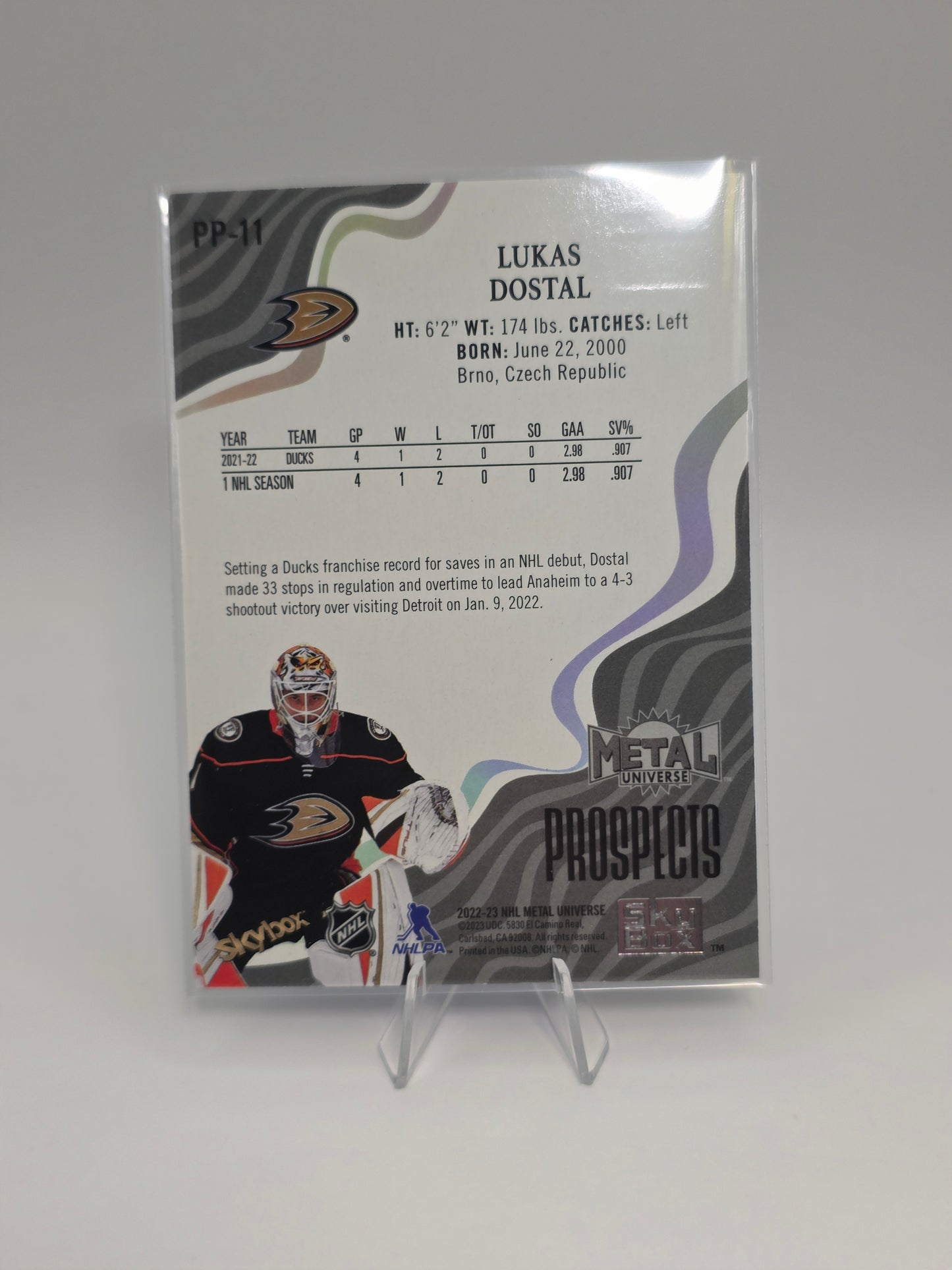 SkyBox Metal Universe Prospects #PP-11 Lukas Dostal