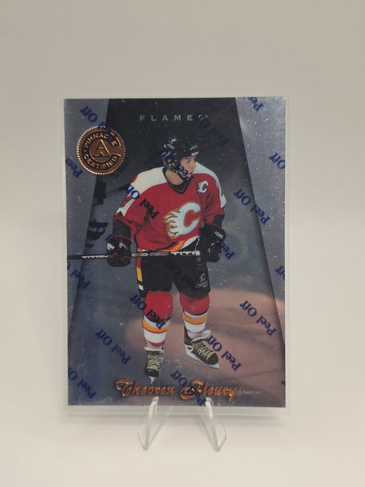 Pinnacle Certified 97-98 #42 Theoren Fleury (Peel-Off Cover Attached)