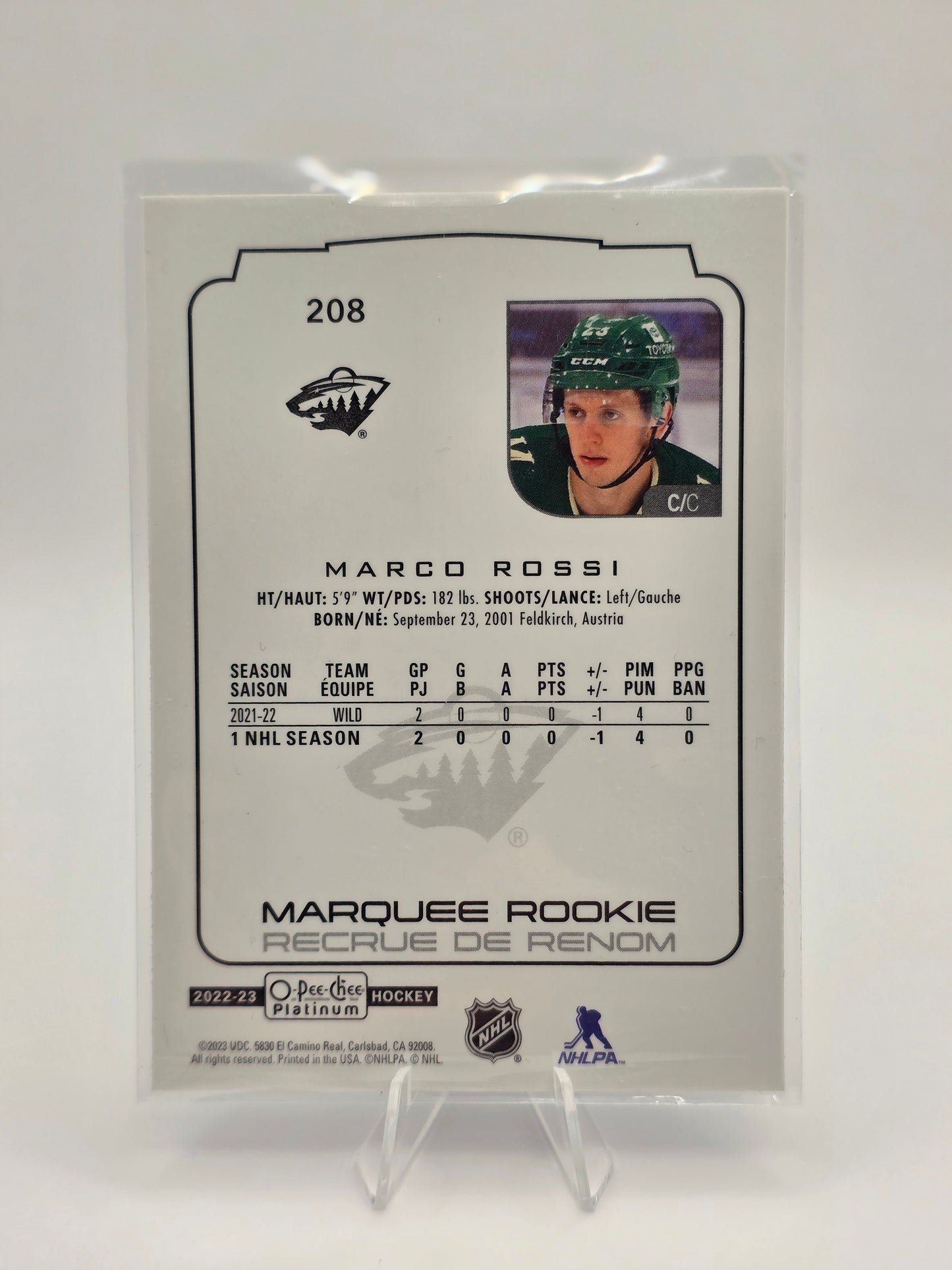 2022β23 O-Pee-Chee Platinum β Marquee Rookies #208 β Marco Rossi