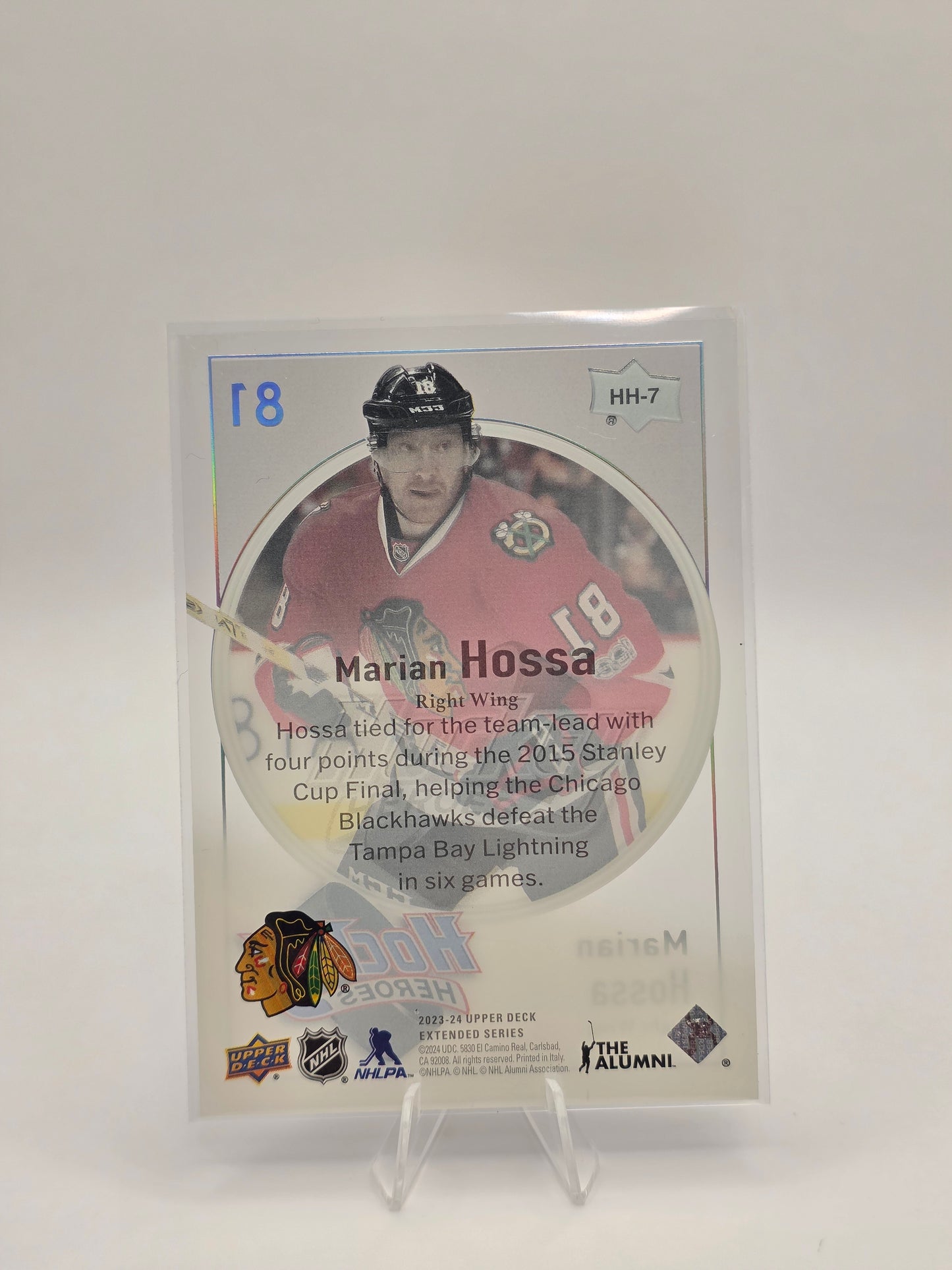 2023 Upper Deck Hockey Heroes #HH-7 — Marián Hossa (See-Through Insert)