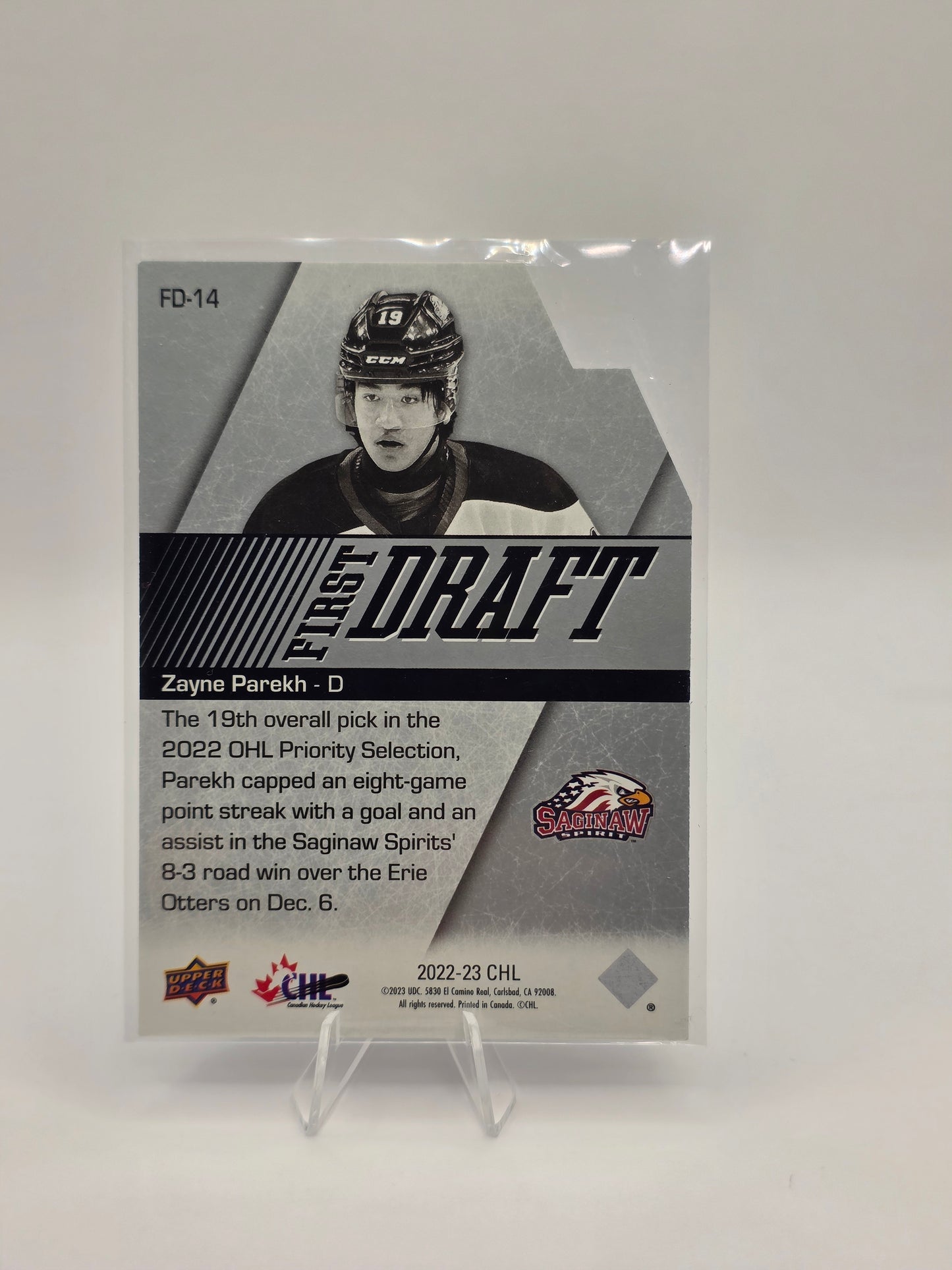 checkout β surprise awaits! π  2023 OHL First Draft Die Cut #FD-14 β Zayne Parekh