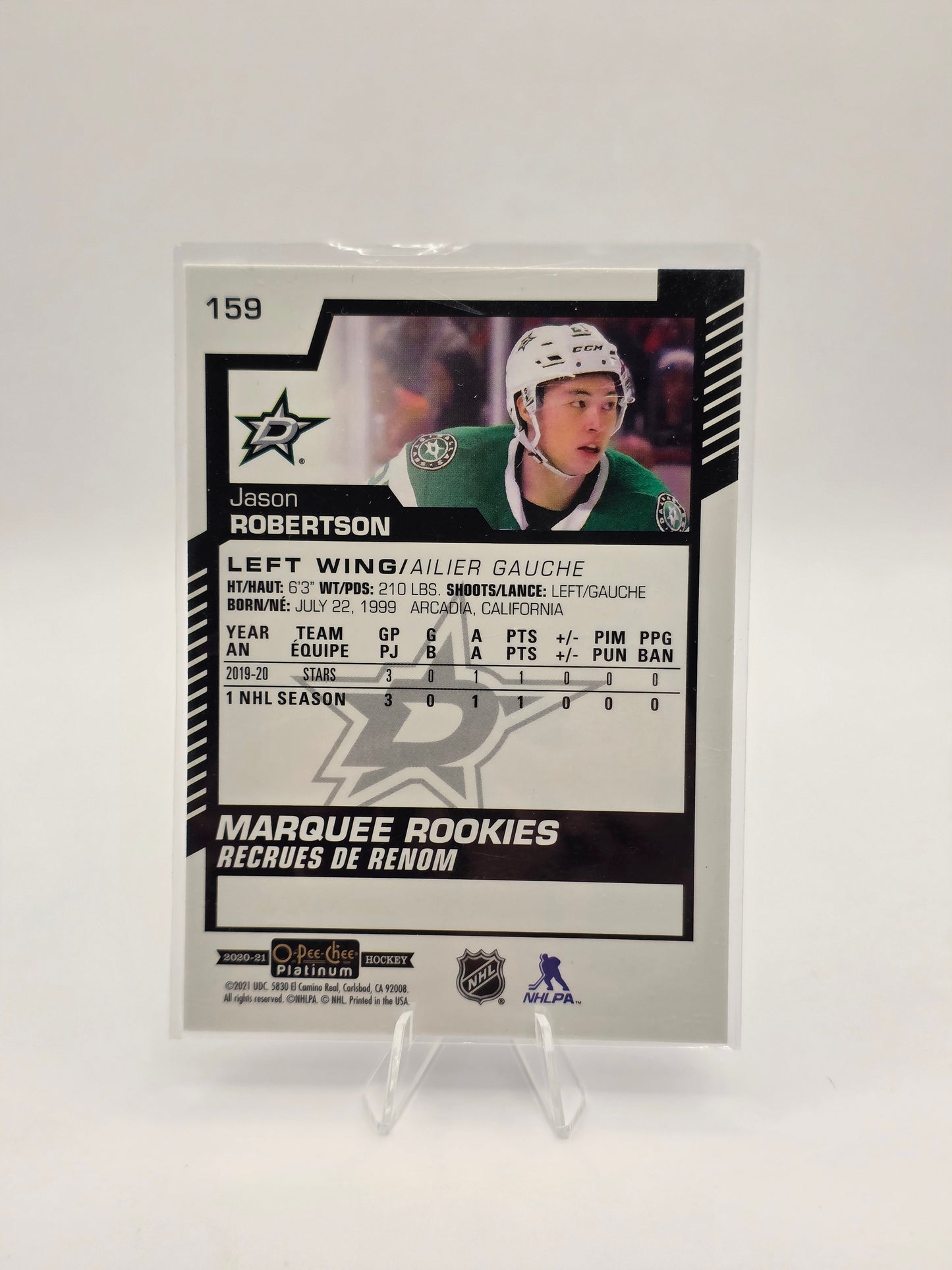 2021 O-Pee-Chee Platinum Marquee Rookie #159 – Jason Robertson