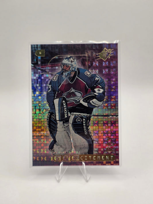 99 SPx SPxcitement #X2 – Patrick Roy (Shiny Insert)