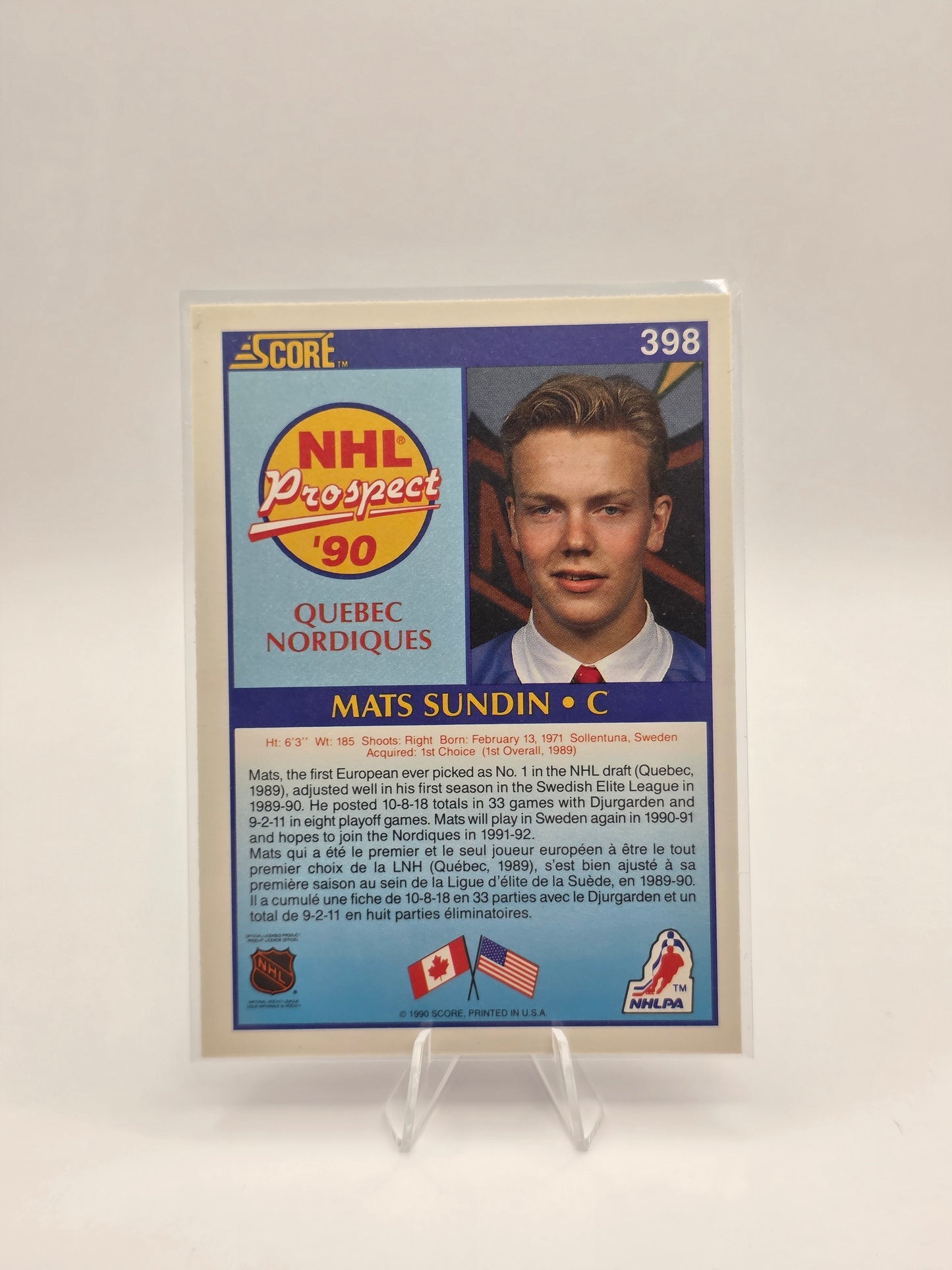 90 Score Prospects #398 – Mats Sundin (Rookie / Quebec Nordiques)