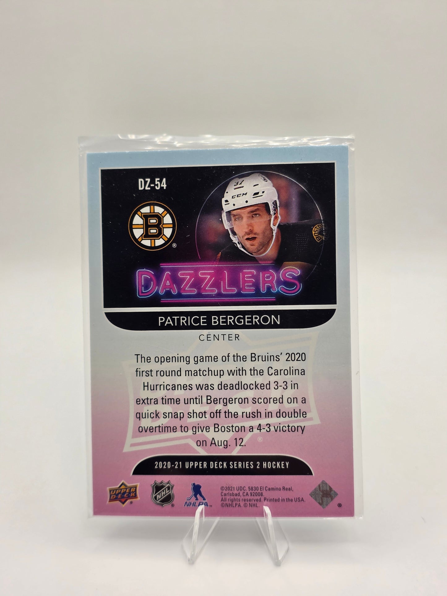 2020β21 Upper Deck Dazzlers β Patrice Bergeron (DZ-54)