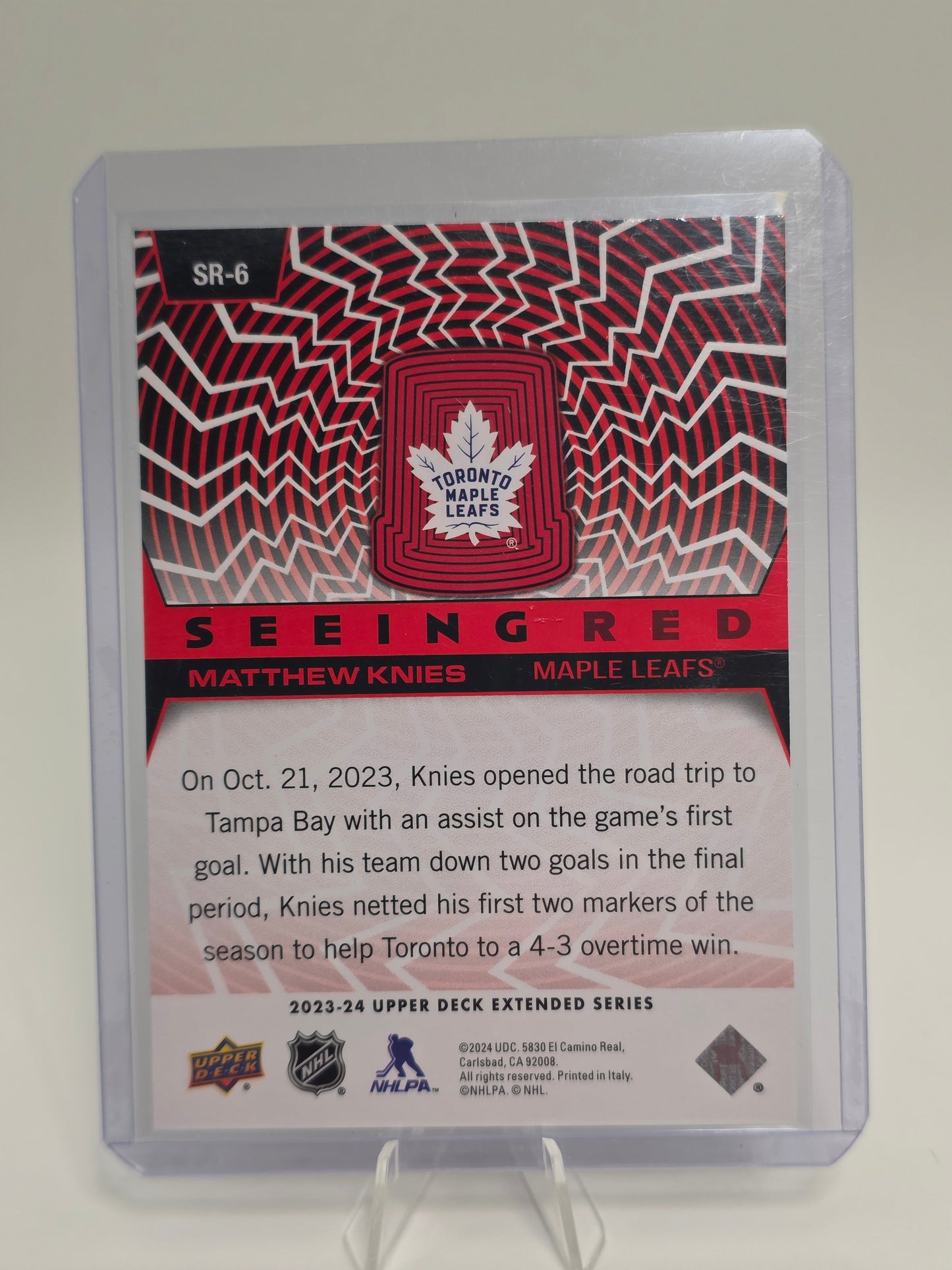 2023β24 Upper Deck Extended β Seeing Red #SR-6 β Matthew Knies