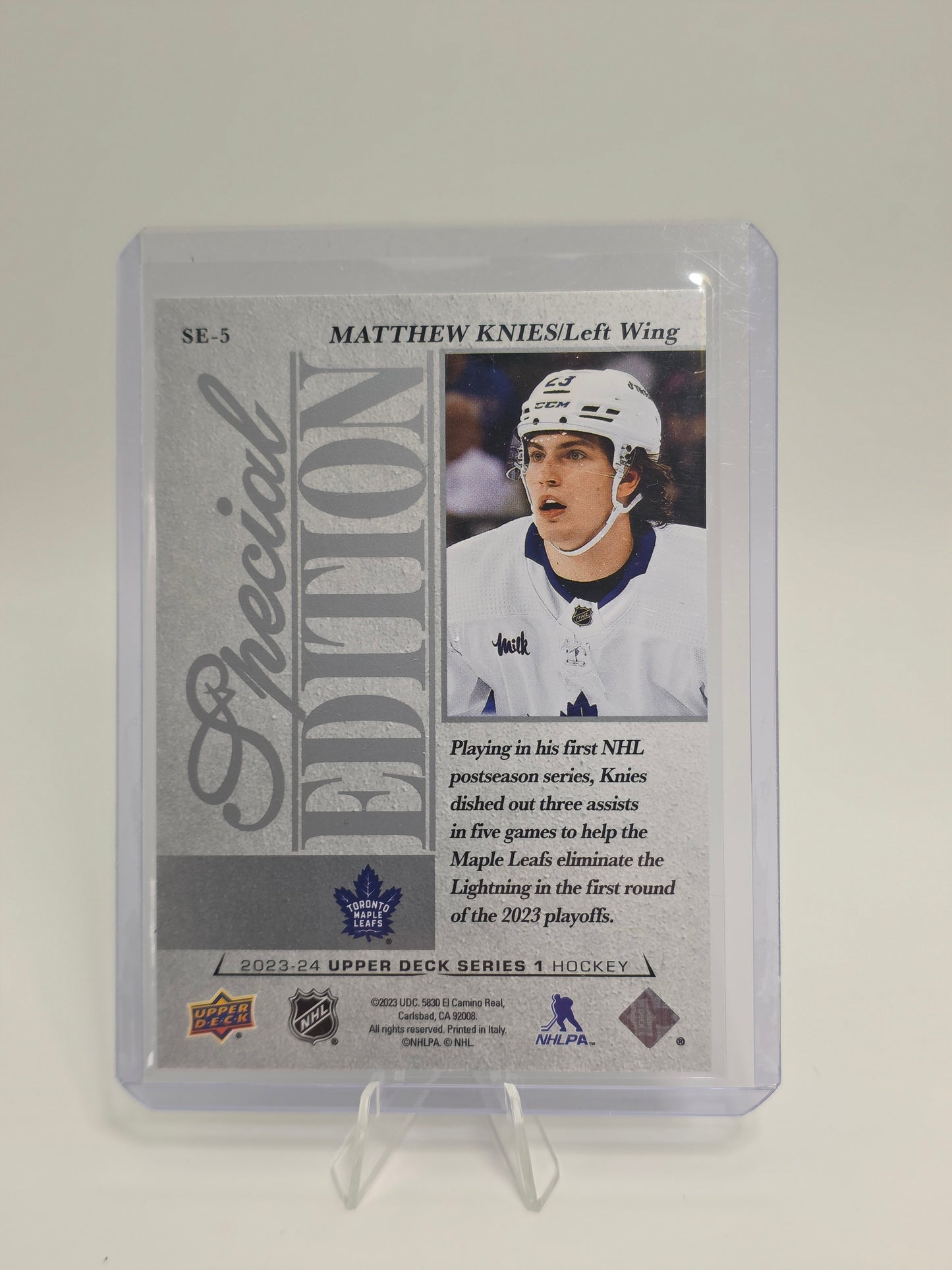 2023–24 Upper Deck Series 1 — Special Edition #SE-5 — Matthew Knies