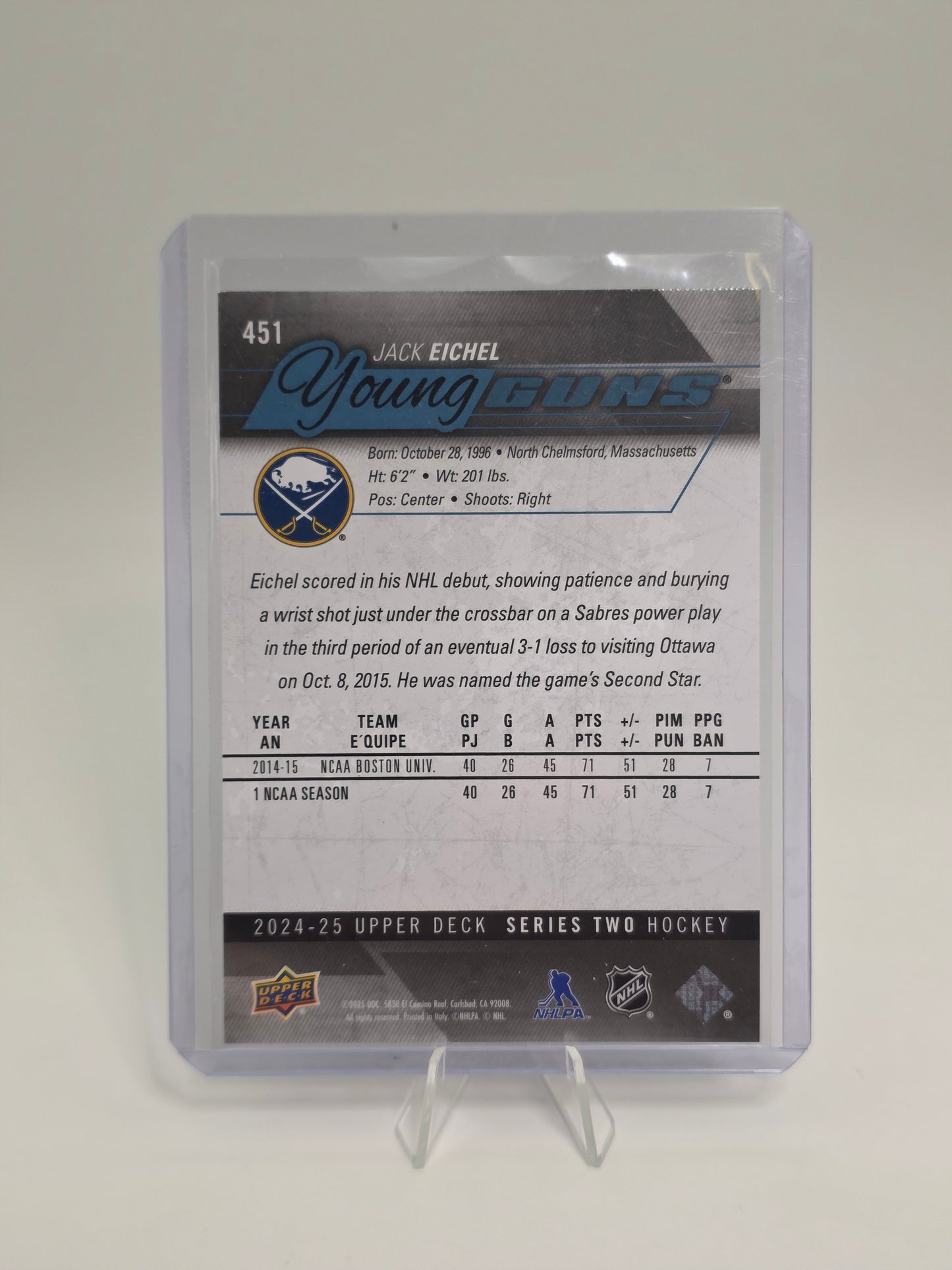 2024–25 Upper Deck Series 2 — Young Guns ReDo #451 — Jack Eichel