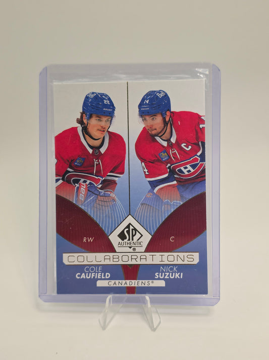 2022–23 SP Authentic — Collaborations #C-5 — Cole Caufield & Nick Suzuki