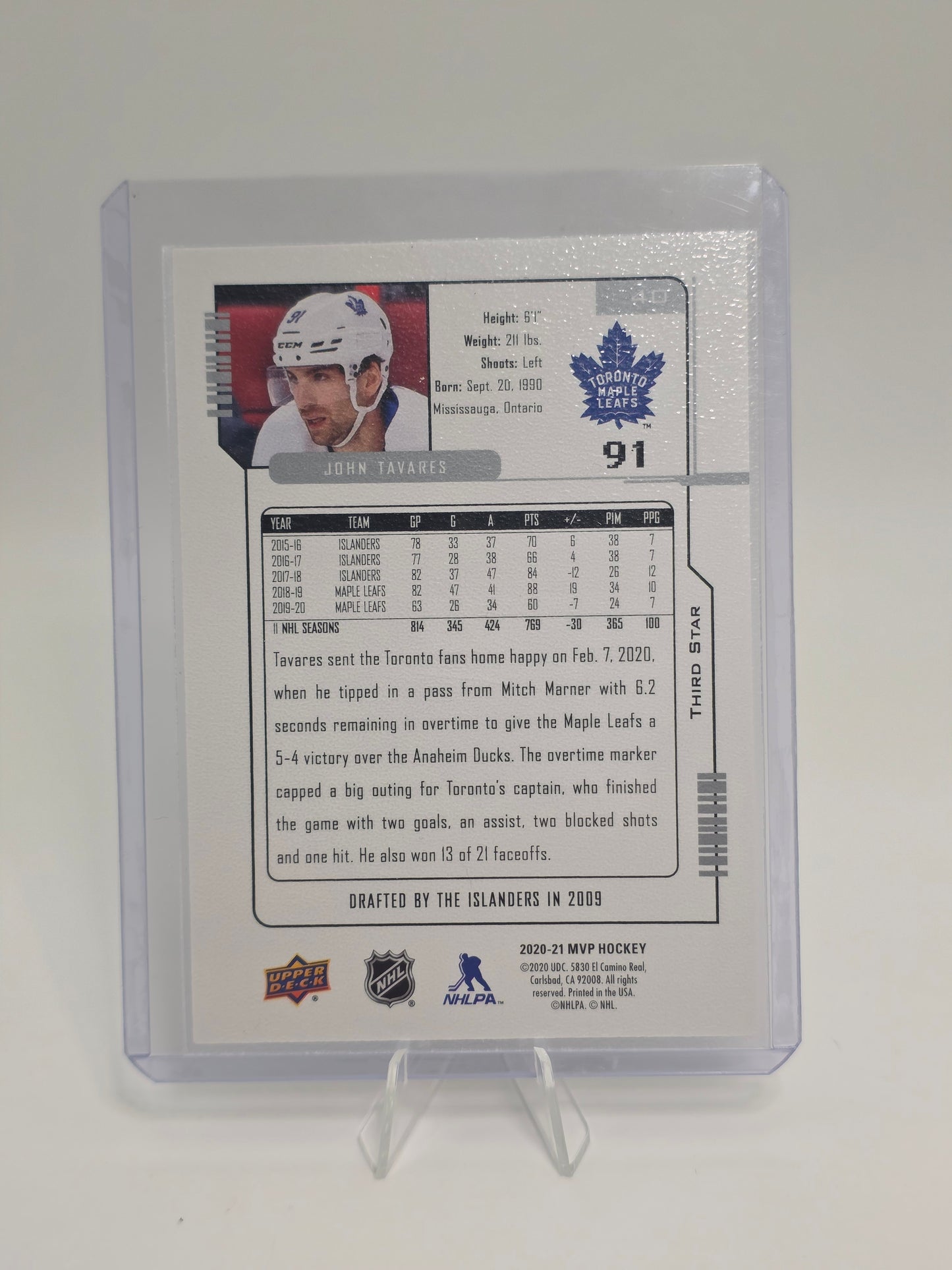 2020–21 Upper Deck MVP — Gold Script / Printed Auto Style #40 — John Tavares