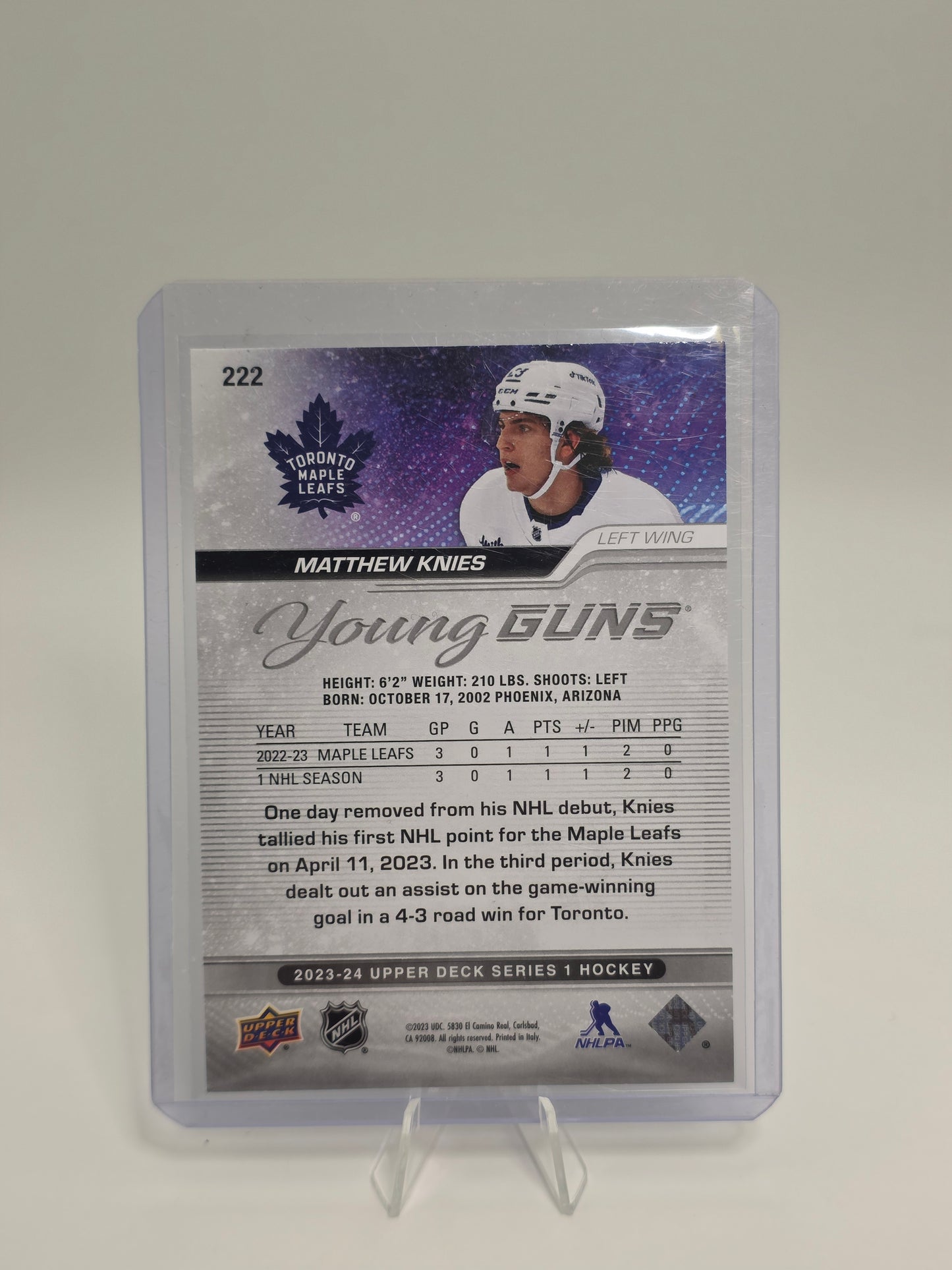 2023 Upper Deck β Young Guns #222 β Matthew Knies (Rookie)