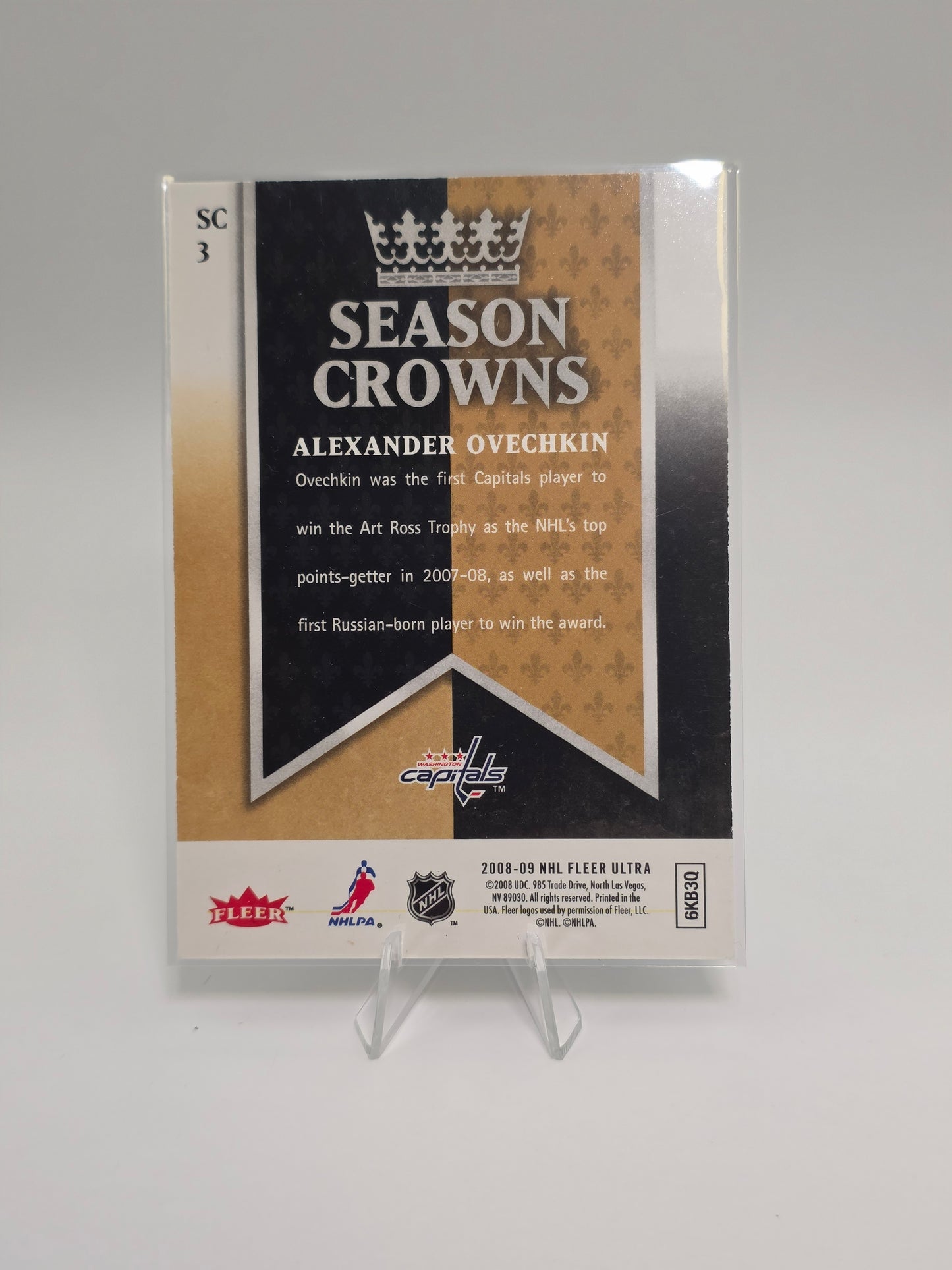 2008 Fleer Ultra β Season Crowns SC-3 β Alexander Ovechkin (112 points)