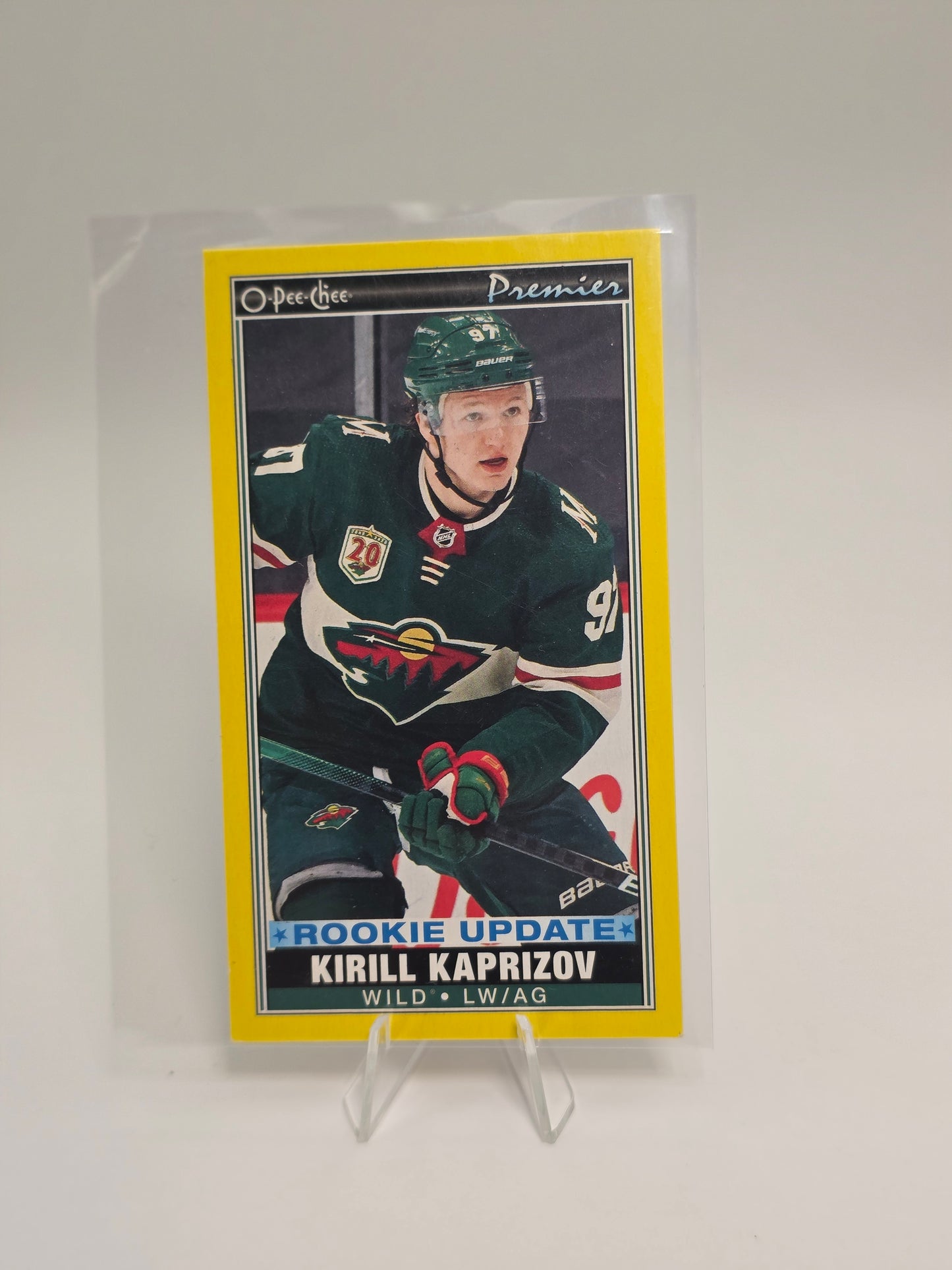 2021β22 O-Pee-Chee Premier Rookie update #P-55 β Kirill Kaprizov (Skinny / Tallboy)