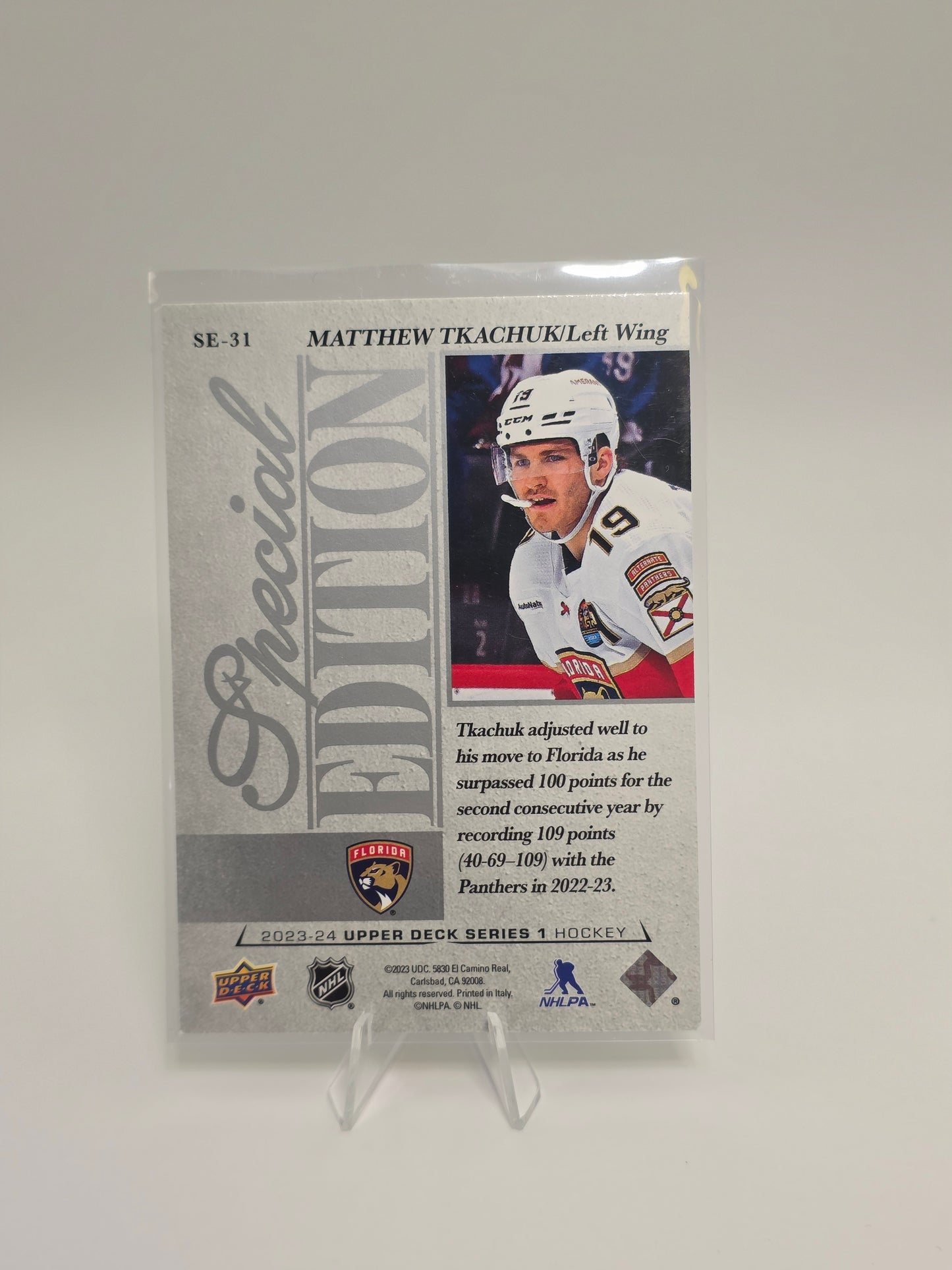 2023β24 Upper Deck Series 1 β Special Edition #SE-31 β Matthew Tkachuk