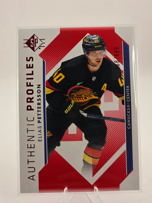 2023–24 SP Authentic — Authentic Profiles #AP-20 — Elias Pettersson (368/899)