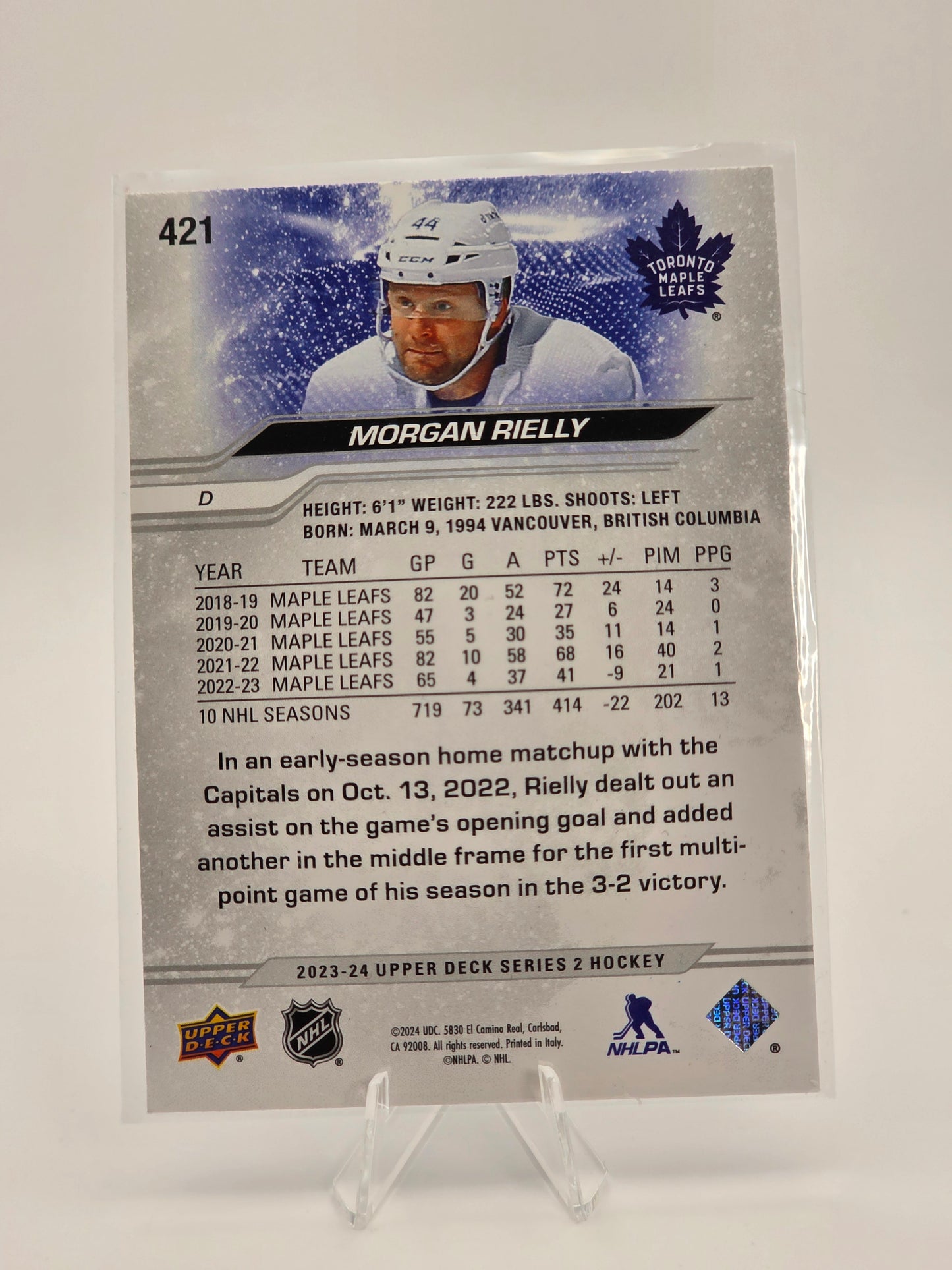2023–24 Upper Deck — Series 2 Silver Foil #421 — Morgan Rielly