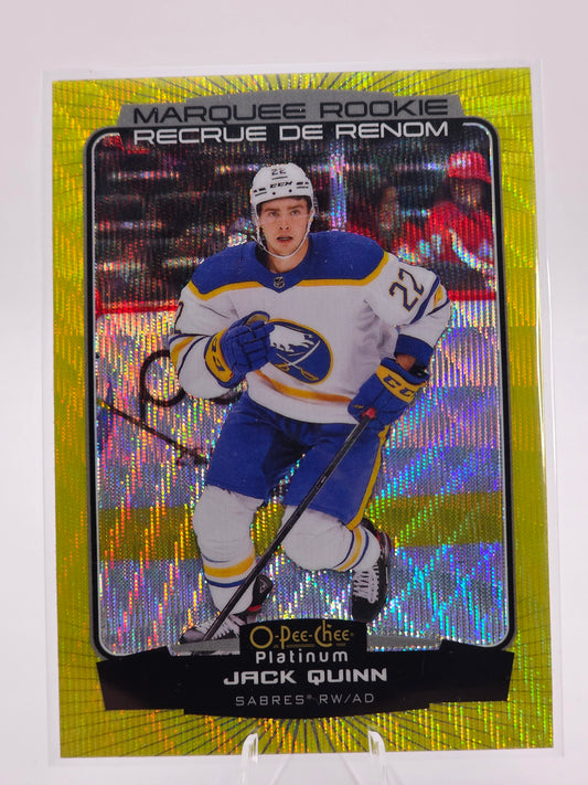 2022–23 O-Pee-Chee Platinum — Marquee Rookie (Neon Yellow Surge) #204 — Jack Quinn