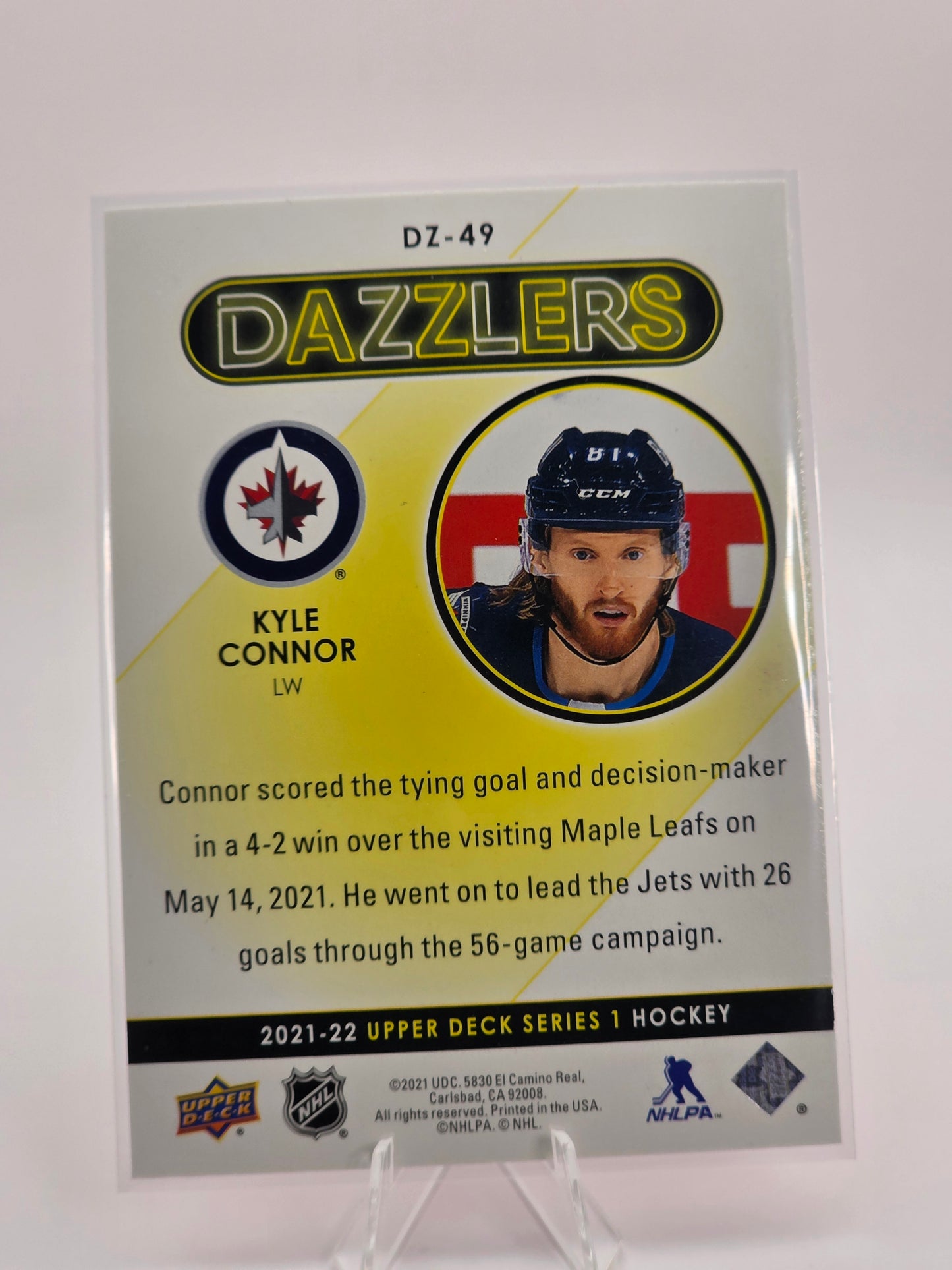 2021β22 Upper Deck β Dazzlers (Pink) #DZ-49 β Kyle Connor