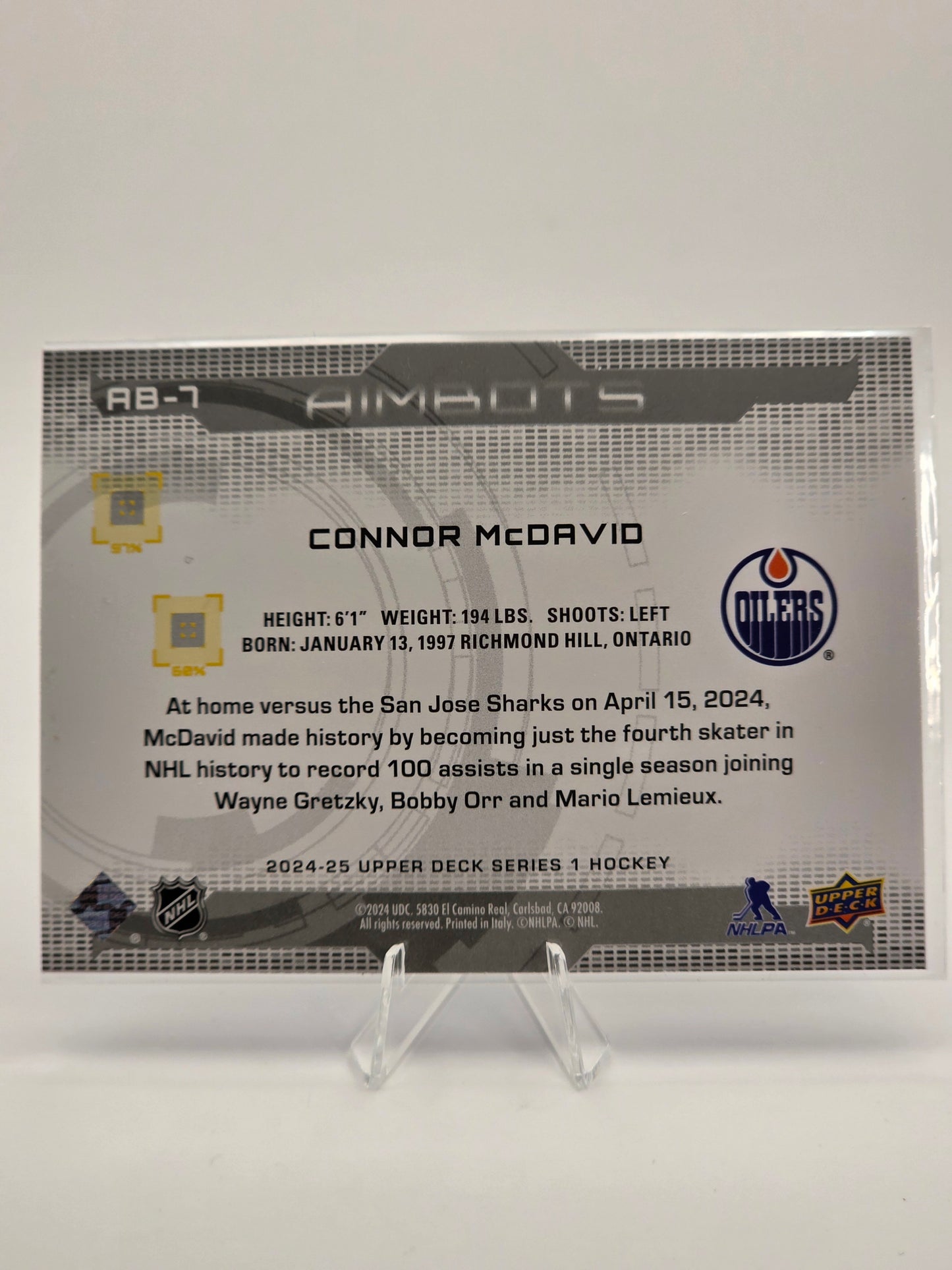 2024β25 Upper Deck β Aimbots #AB-7 β Connor McDavid