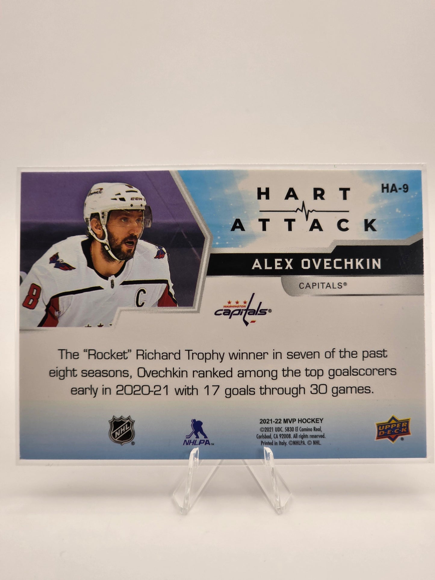 2021β22 Upper Deck MVP β Hart Attack #HA-9 β Alexander Ovechkin