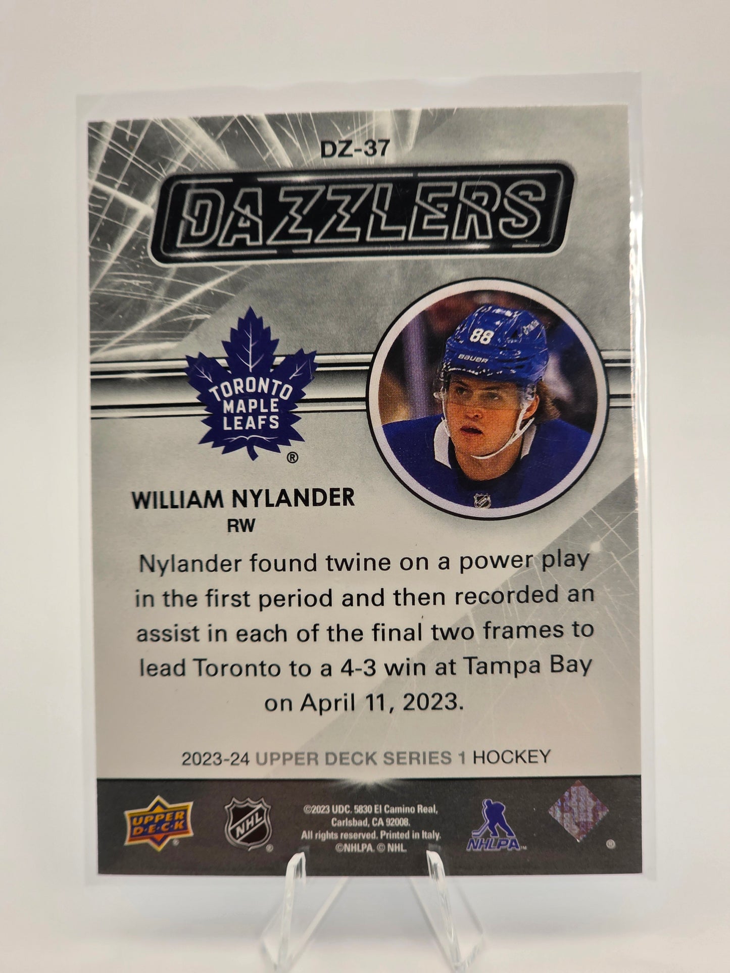2023β24 Upper Deck β Dazzlers Blue #DZ-37 β William Nylander
