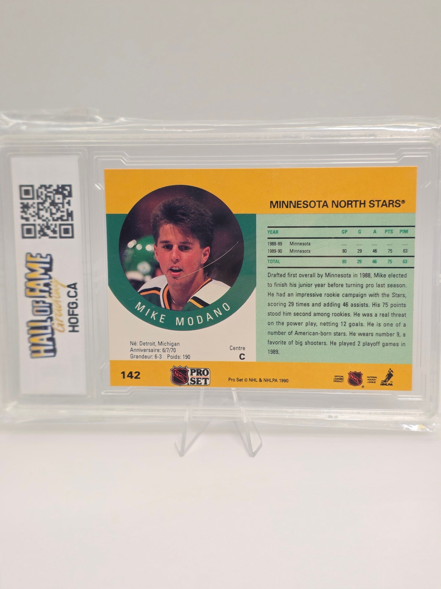 90 Pro Set #142 — Mike Modano (PSA 8 / Near Mint)
