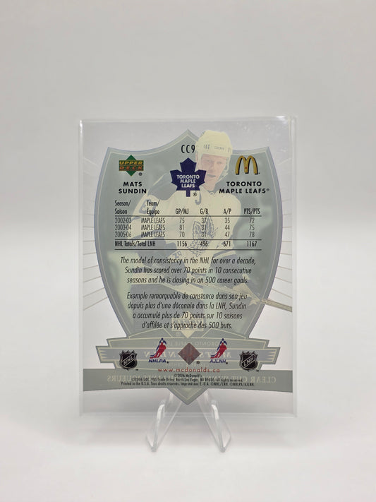 2006–07 Upper Deck McDonald’s Clear Cut Winners #CC9 — Mats Sundin
