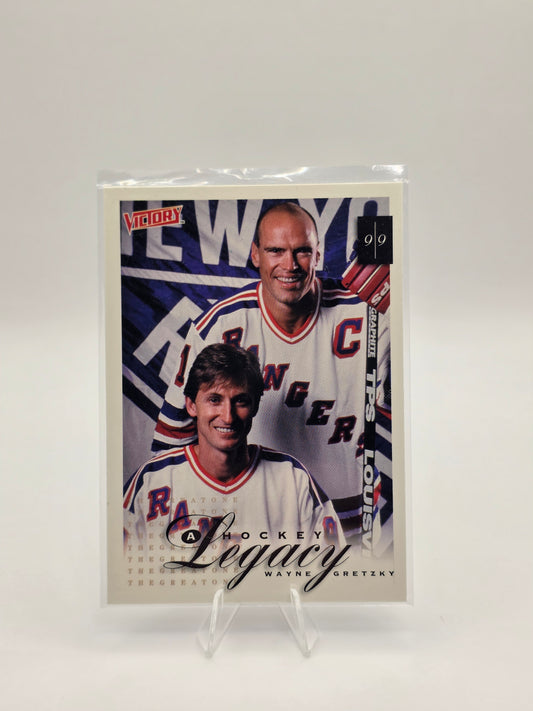 99 Upper Deck Victory – A Hockey Legacy #423 – Wayne Gretzky + Mark Messier