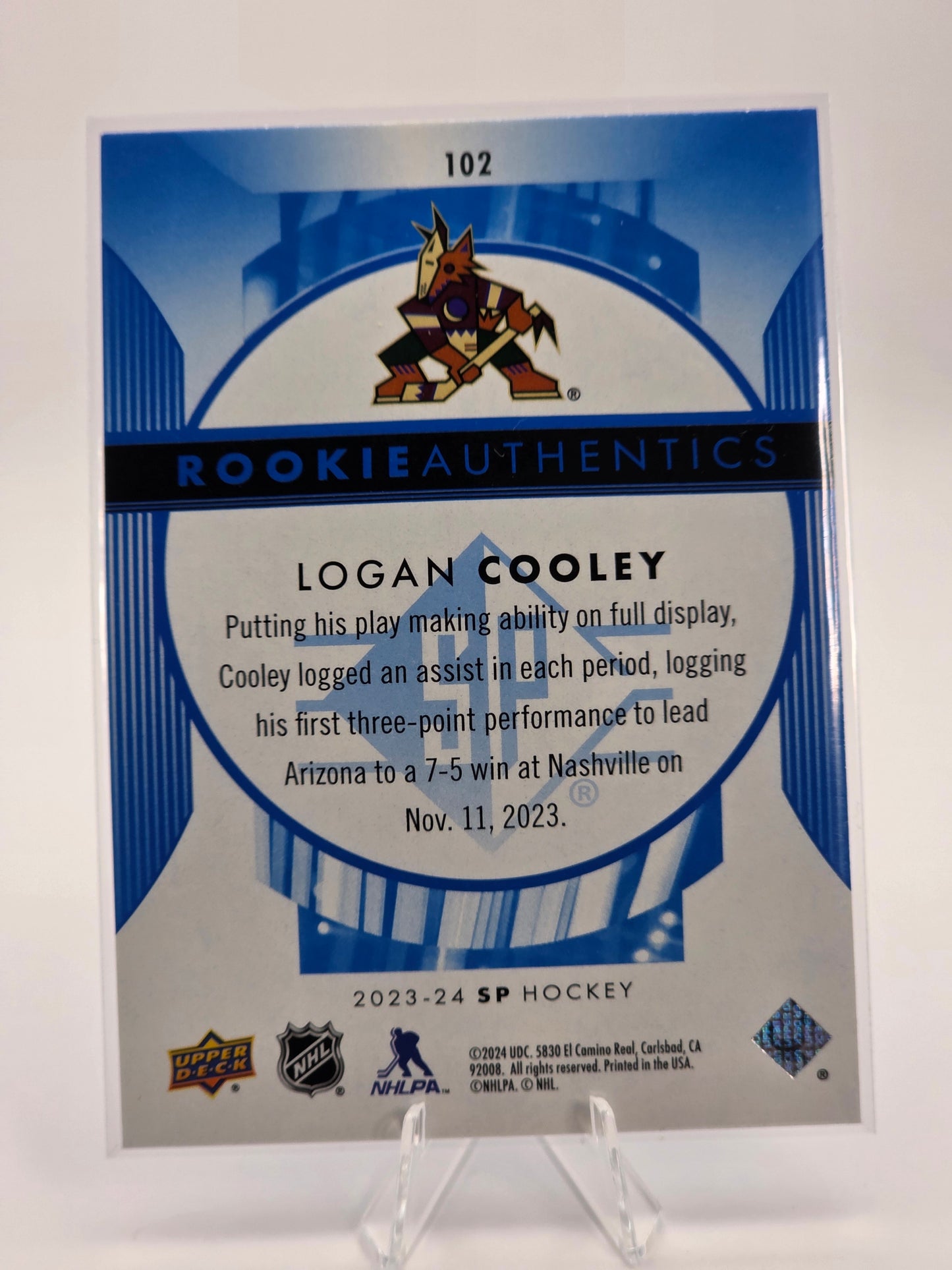 2023–24 SP Hockey — Rookie Authentics #102 — Logan Cooley