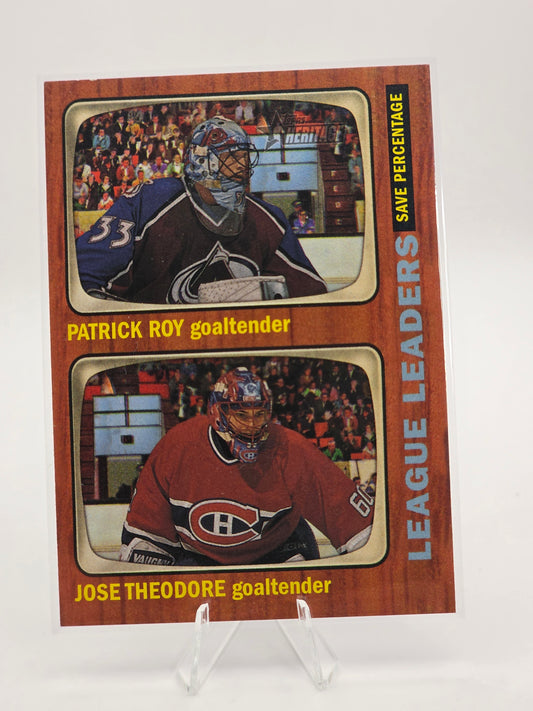 2002–03 Topps — League Leaders (Save %): #116 — Patrick Roy / José Théodore