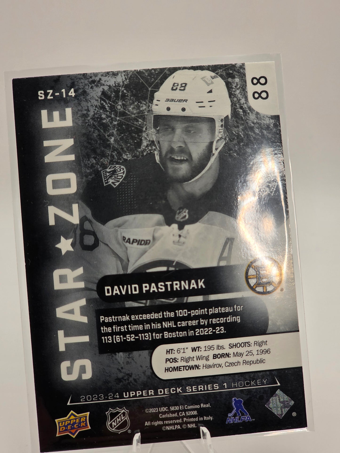 2023–24 Upper Deck — Star Zone #SZ-14 — David Pastrňák