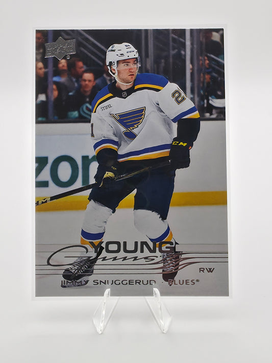 2025-26 Upper Deck Series 1 Jimmy Snuggerud Young Guns Rookie Card #207 – St. Louis Blues