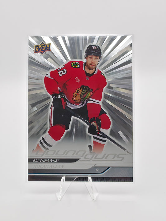 2024-25 Upper Deck Series 2 Nolan Allan Young Guns Outburst Silver Rookie Card #491 – Chicago Blackhawks