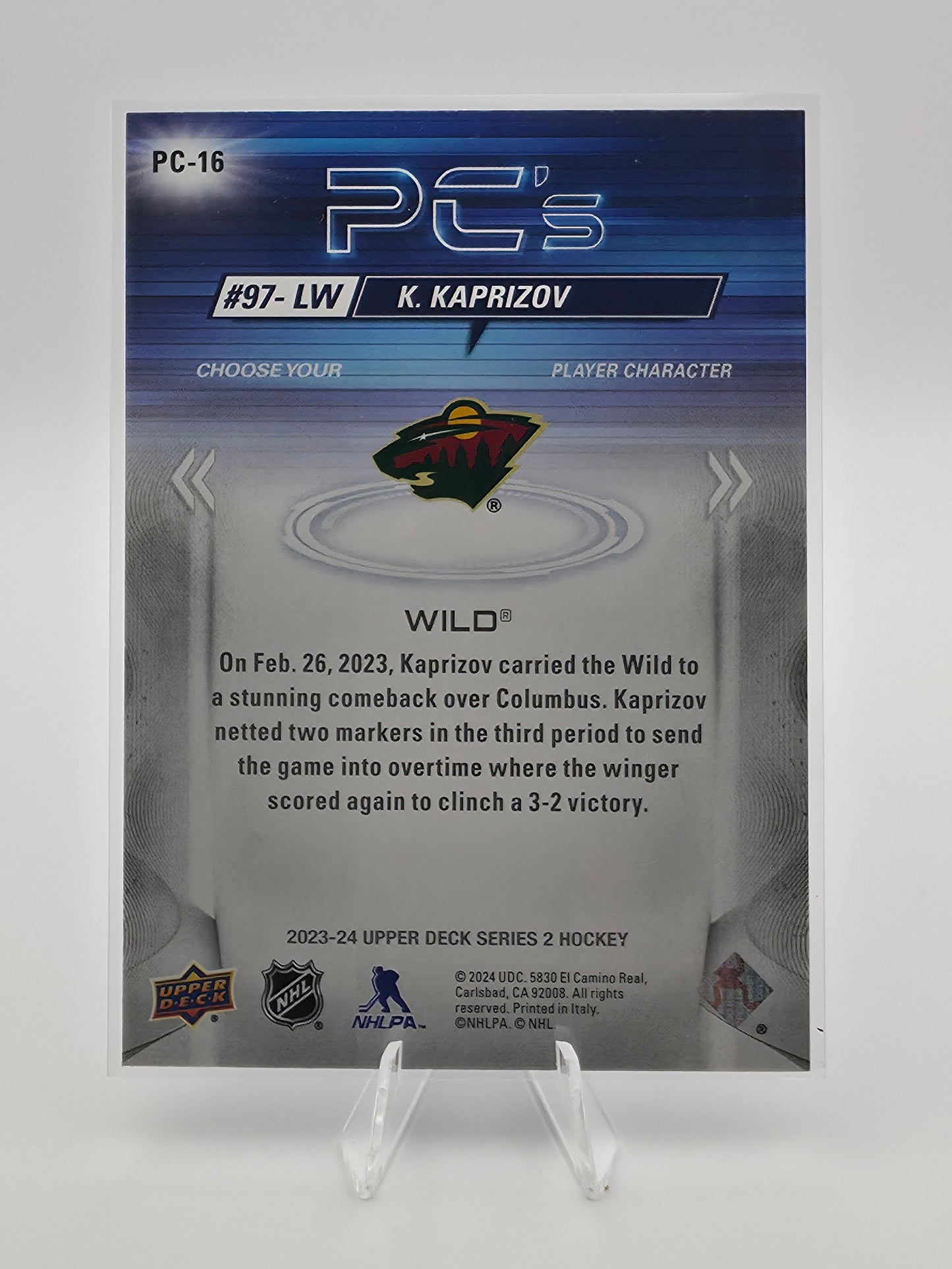 2023-24 Upper Deck Series 2 Kirill Kaprizov PC's "Pixelated" Parallel #PC-16