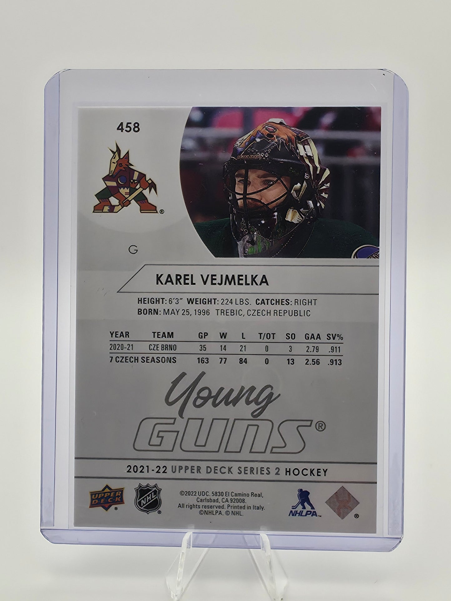 2021-22 Upper Deck Series 2 Karel Vejmelka Young Guns RC #458
