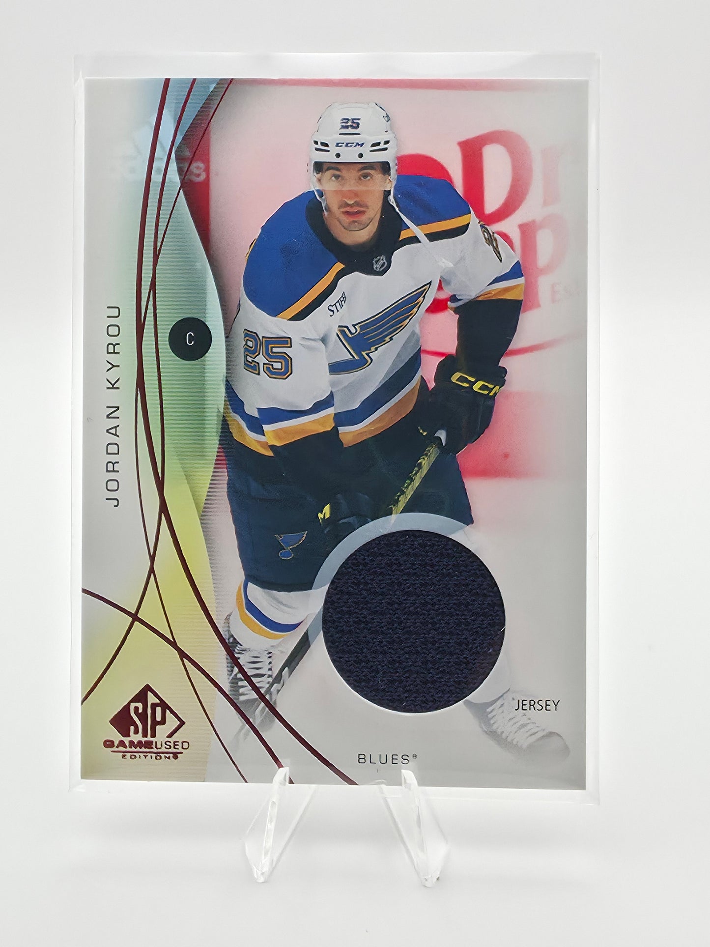 24-25 game used Jordan Kyrou jersey card